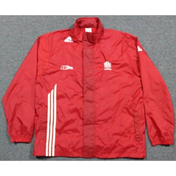 Canada Field Hockey Hooded Windbreaker Zip Up Jacket XL red adidas AKPRO Canada - Picture 1 of 11